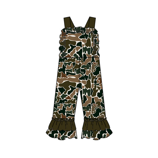 Preorder SR1987 Camo beige lace strap jumpsuit
