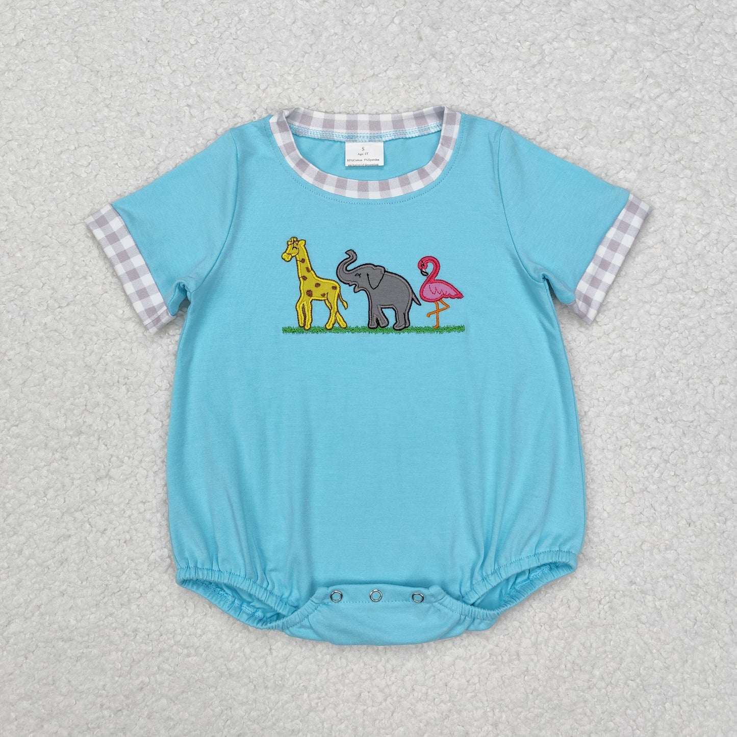 SR2123 baby romper summer clothes embroidery deer elephant swan 202412RTS