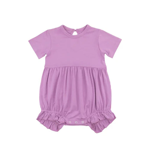 Preorder SR2762 Rose Purple short sleeve romper baby girls Boutique Summer clothes 202502