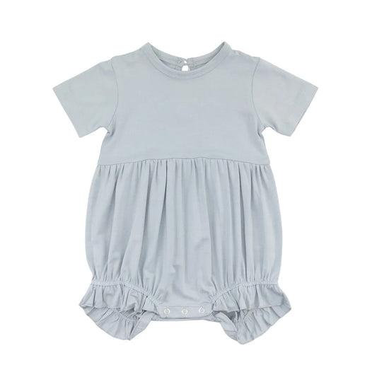Preorder SR2763 Grey Green short sleeve romper baby girls Boutique Summer clothes 202502