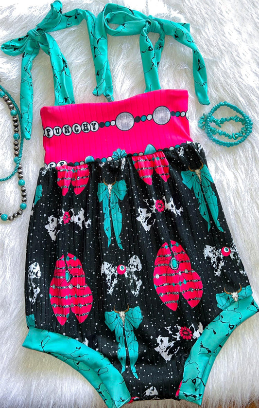 Preorder SR2800 cowgirl rose red bows sleeveless romper baby girls Boutique Summer outfit 202502