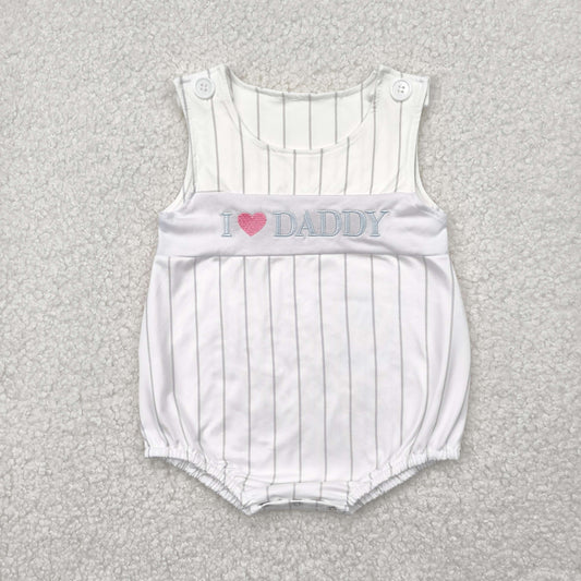 SR2947 Embroidered I Love Daddy Sleeveless Romper Baby Boys Boutique Summer Clothes 202504 RTS