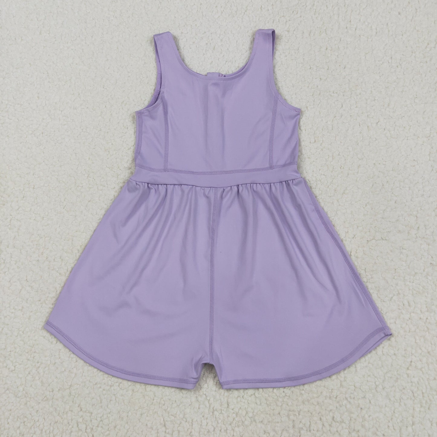 SR3020 Pure Blue Purple Sleeveless Romper Yoga Overall Jumpsuit Girls Boutique Clothes 202505 RTS
