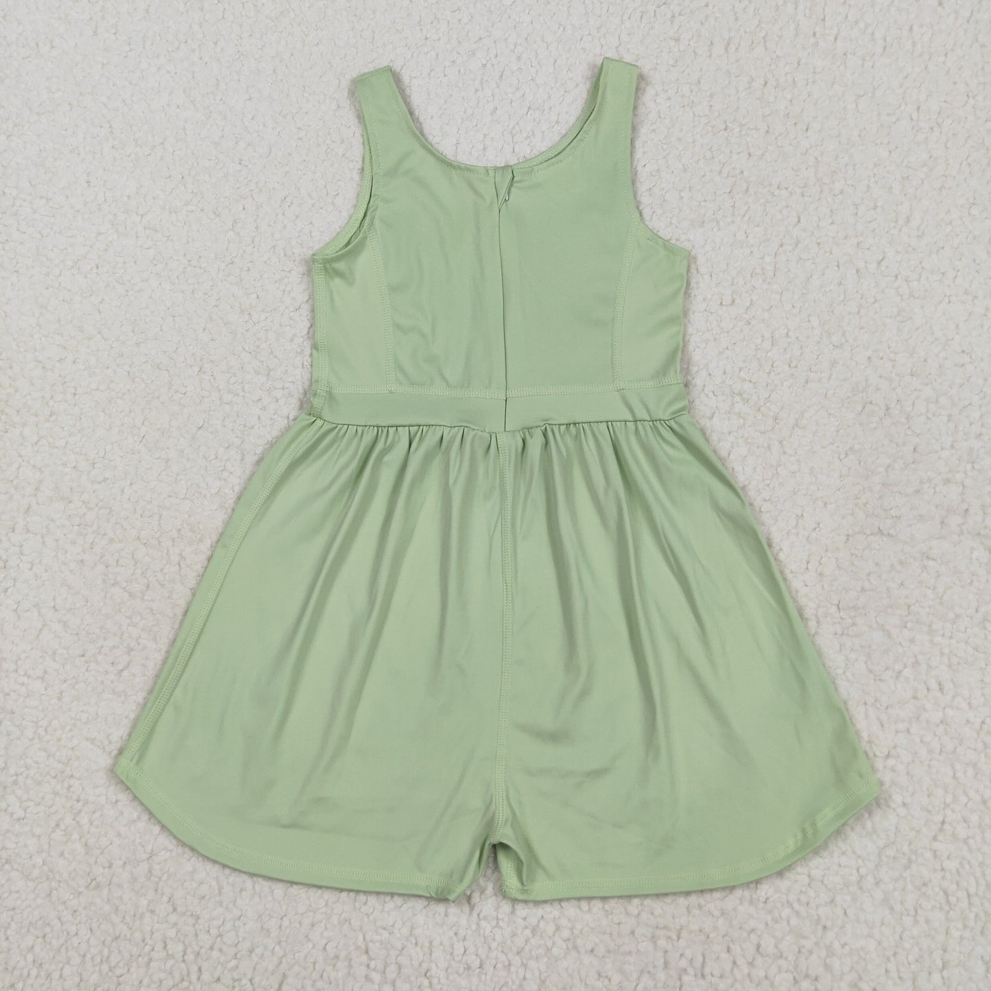 SR3021 Pure Yellow Green Sleeveless Romper Yoga Overall Jumpsuit Girls Boutique Clothes 202505 RTS