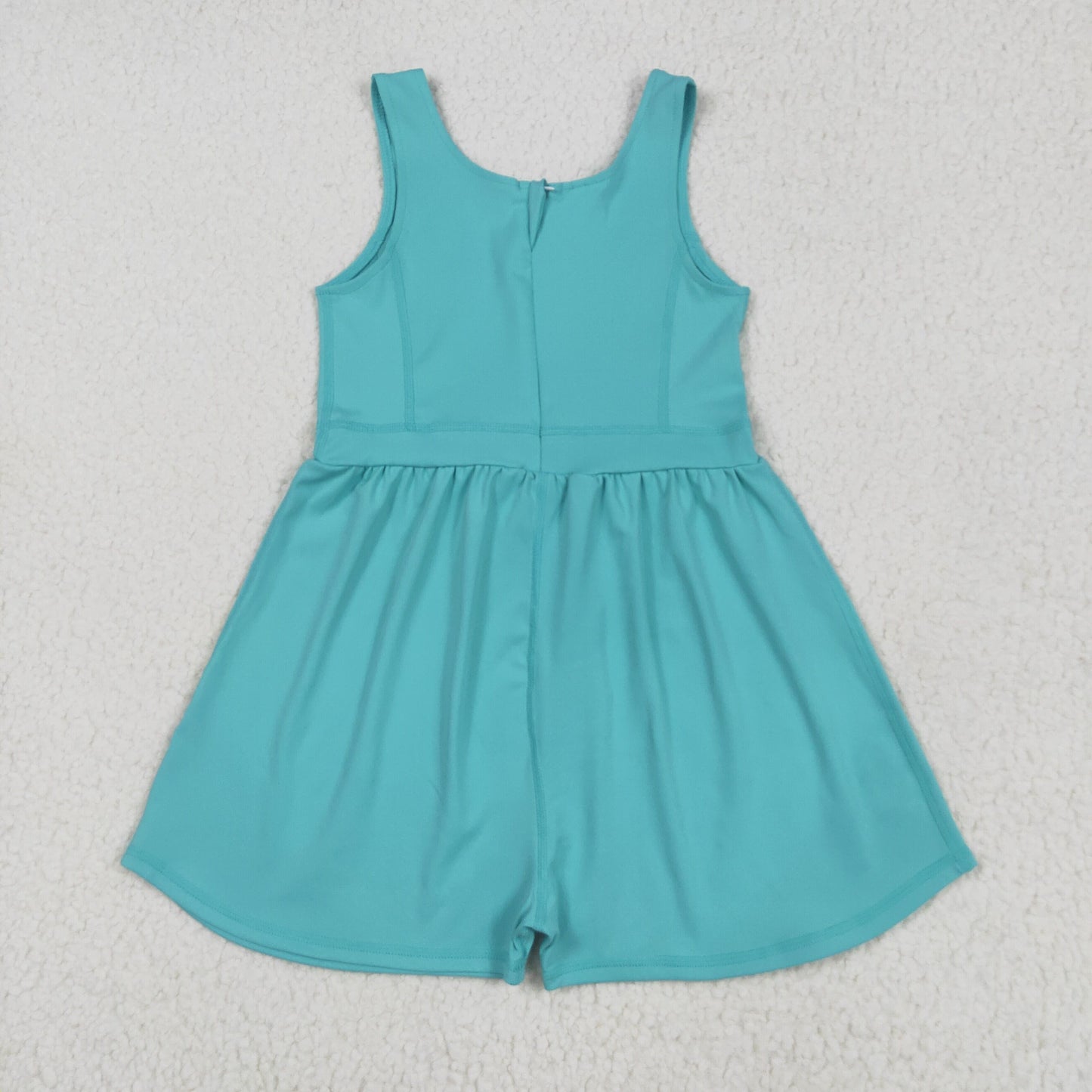 SR3023 Pure Blue Green Sleeveless Romper Yoga Overall Jumpsuit Girls Boutique Clothes 202505 RTS