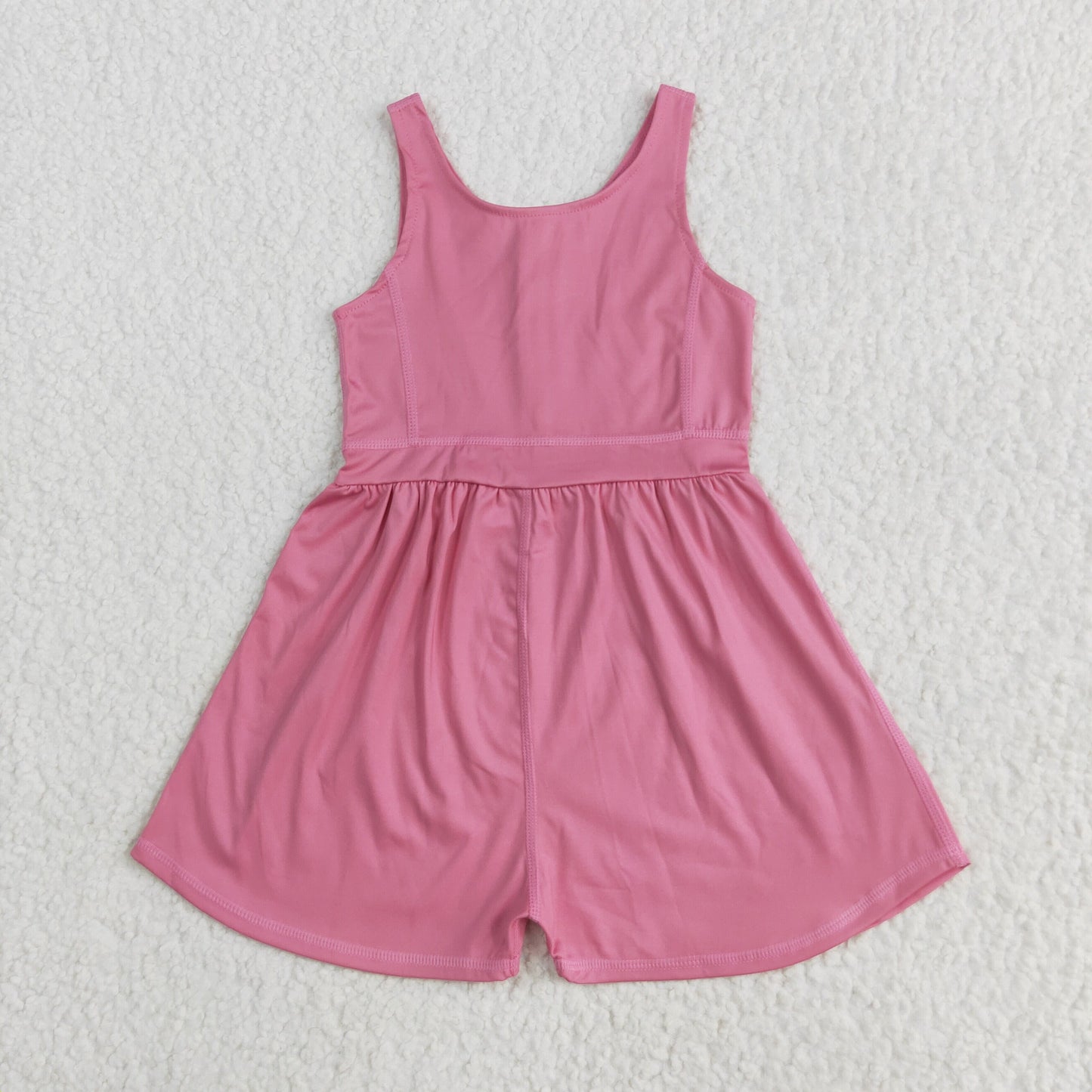 SR3024 Pure Dark Pink Sleeveless Romper Yoga Overall Jumpsuit Girls Boutique Clothes 202505 RTS