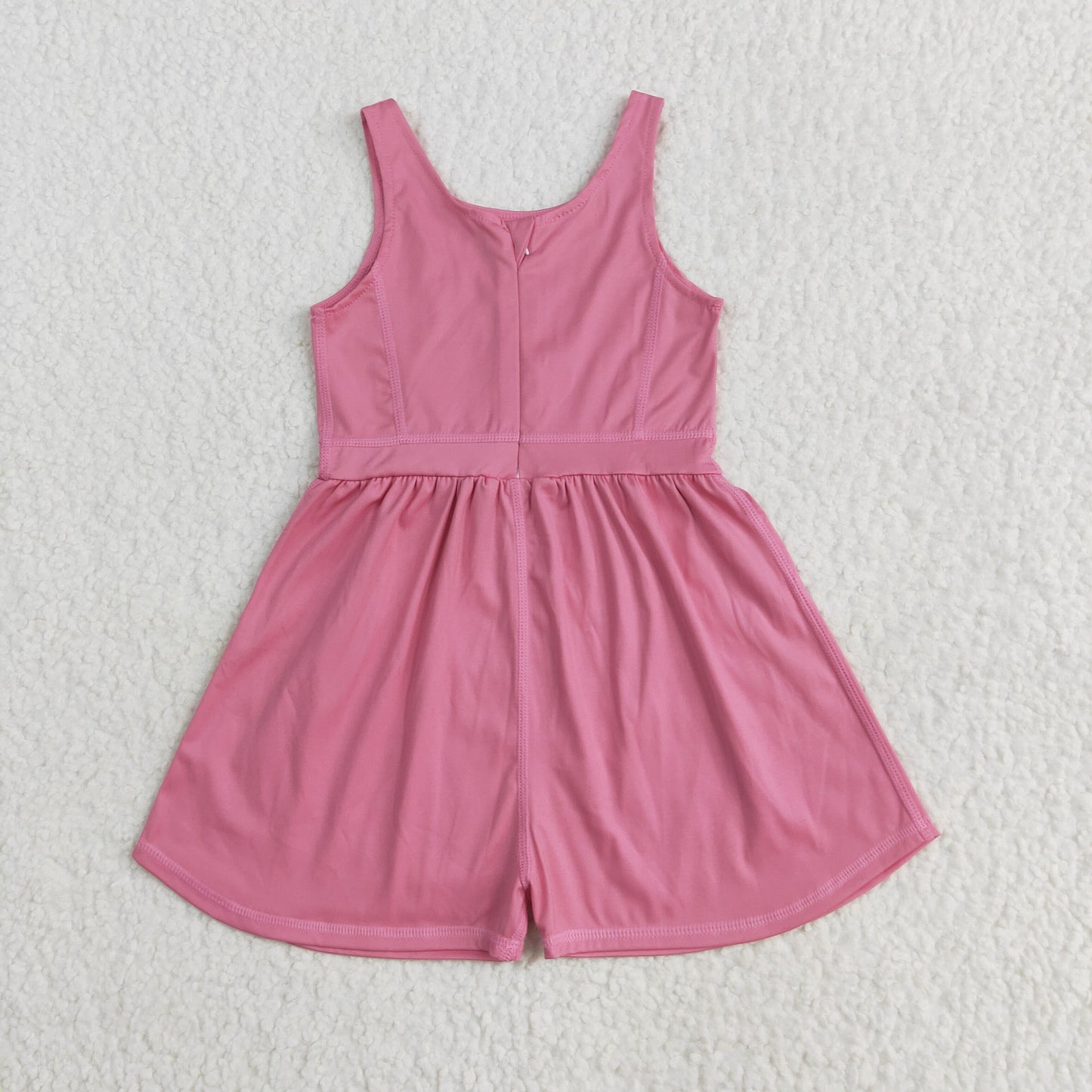 SR3024 Pure Dark Pink Sleeveless Romper Yoga Overall Jumpsuit Girls Boutique Clothes 202505 RTS