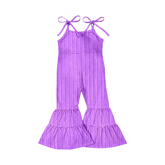 Preorder SR3157 Girl Boutique Solid Purple Ribbed Camisole Overall Jumpsuits 202506