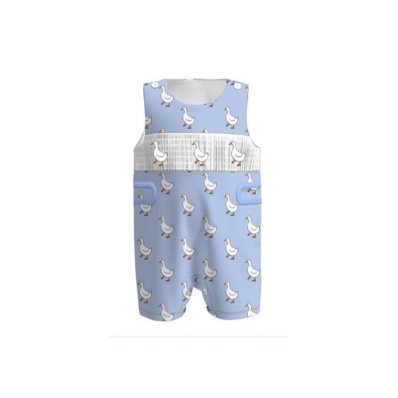 MOQ 5 PCS preorder SR3479 Ducks Blue Sleeveless Boys Romper 202511