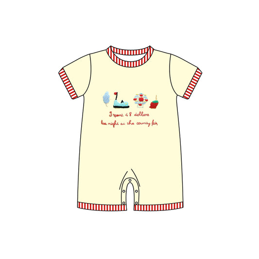 MOQ 5 PCS preorder SR3702 Playground Yellow Short Sleeve Boys Romper 202511