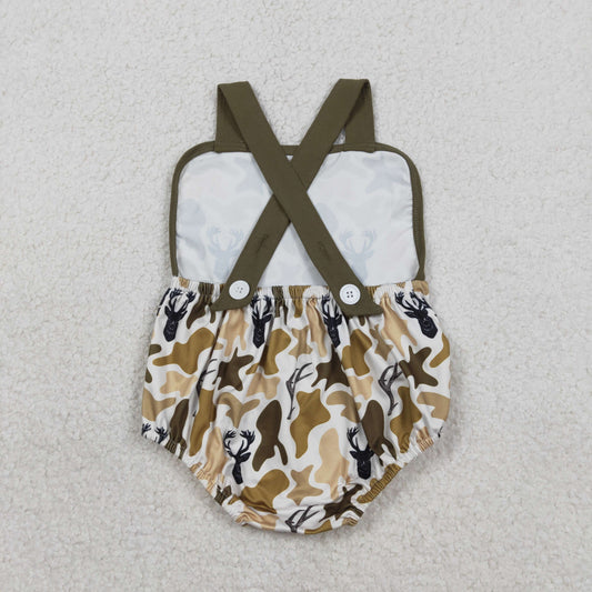 SR3924 Deer Hunting Camouflage Army Green Camouflage Sleeveless Boys Bubble Romper 202601 RTS