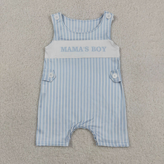 SR3972 MAMA‘S BOY Blue Stripe Sleeveless Boys Romper 202605 RTS