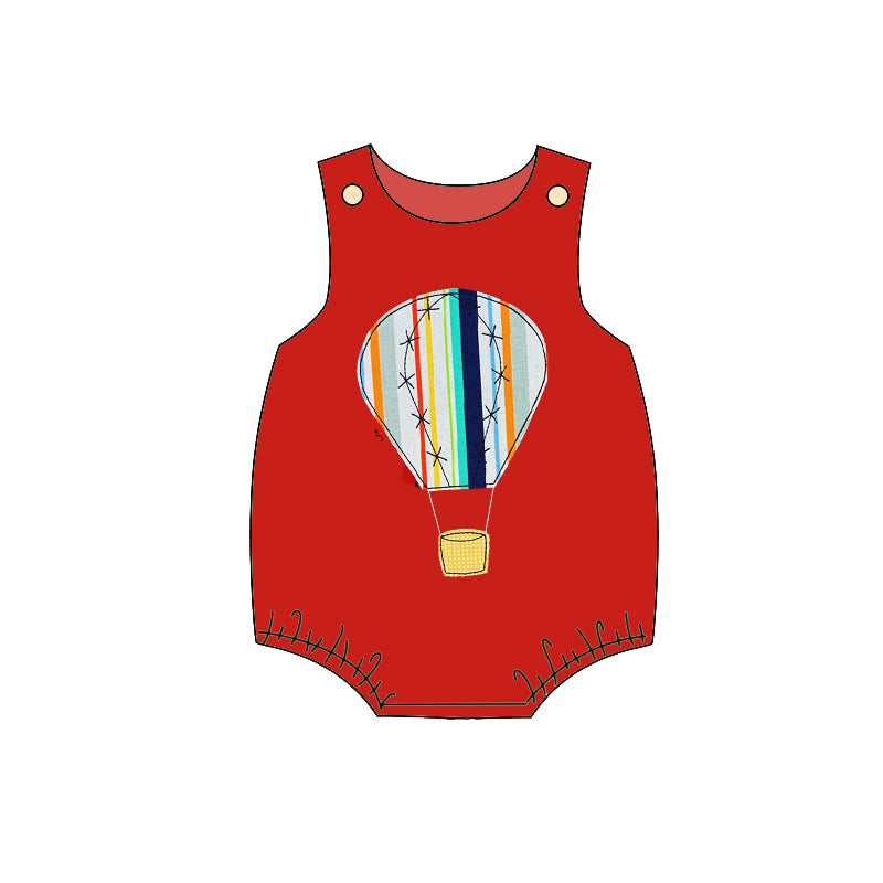 MOQ 5 PCS preorder SR4012 Hot Air Balloon Red Sleeveless Boys Bubble Romper 202601