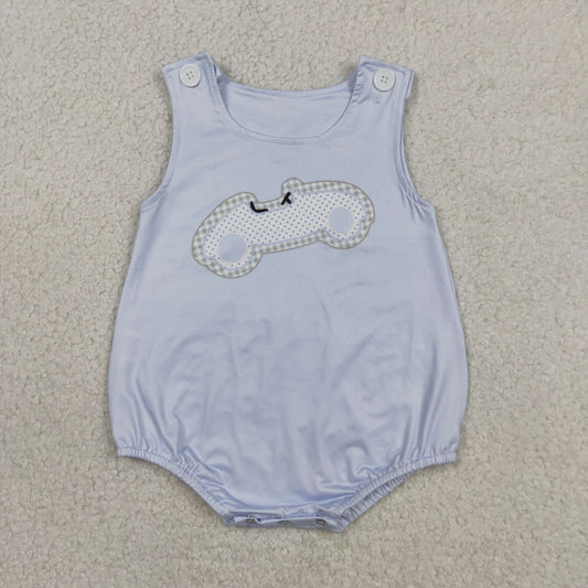 SR4013 Cars Blue Sleeveless Boys Bubble Romper 202604 RTS