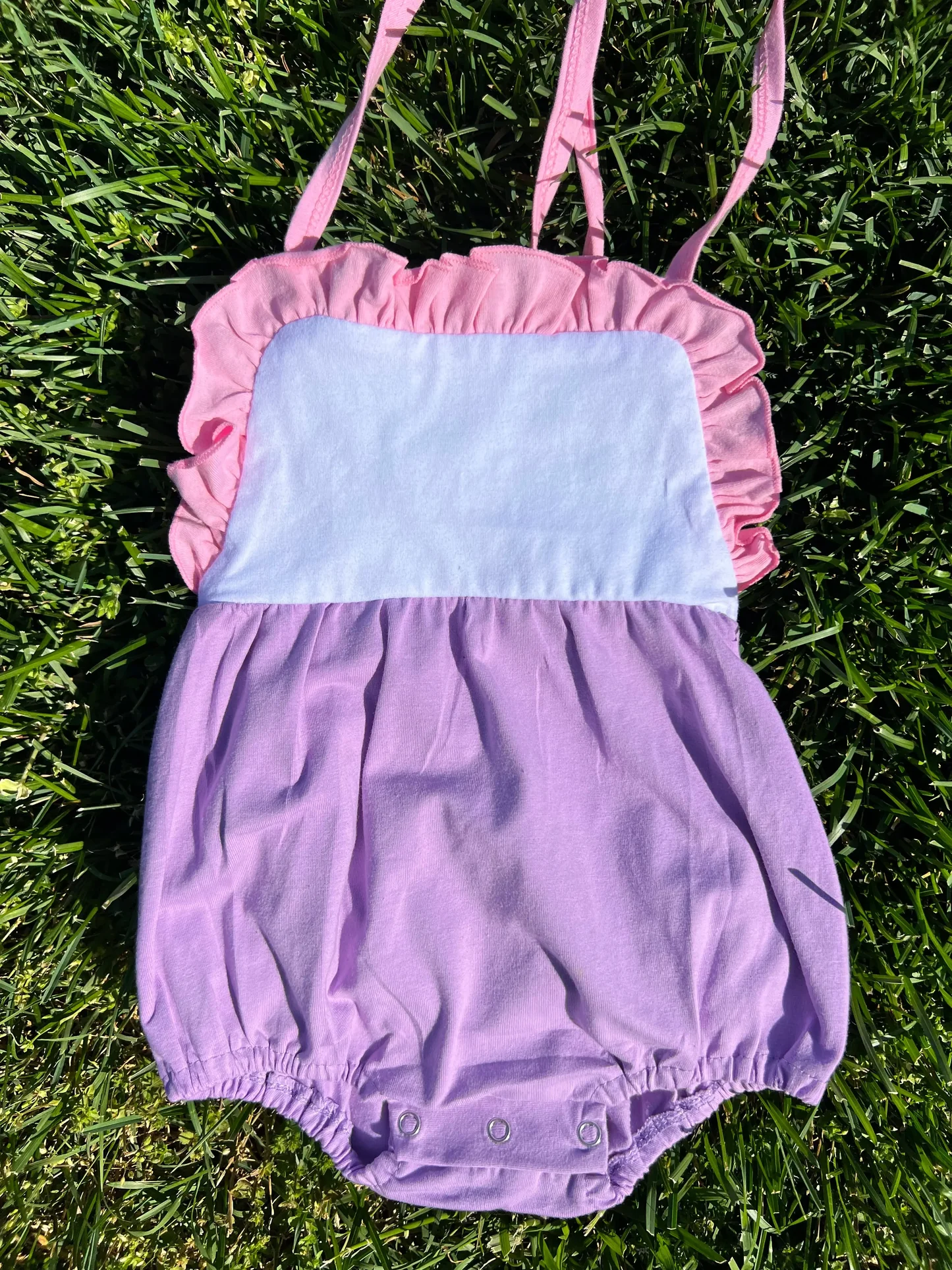 MOQ 5 PCS preorder SR4040 Pink Ruffle Purple Halter Girls Bubble Romper 202601