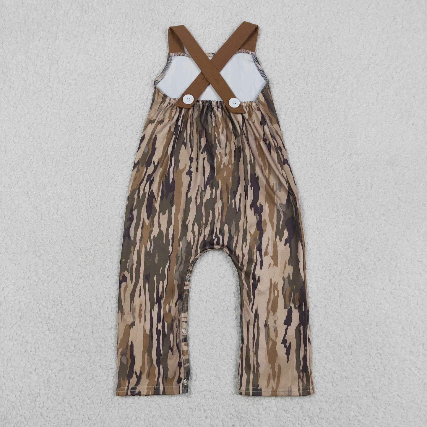 SR4048 Embroidered Deer Hunting Camouflage Brown Pocket Sleeveless Boys Romper 202605 RTS