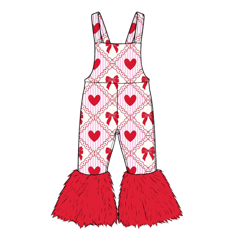MOQ:5pcs SR4295 pre-order baby girl clothes valentine¡®s print plush girl winter jumpsuit-2026.8.22