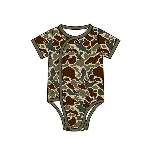 Preorder MOQ 5 pcs Each Style Hunting Camo Baby Side Snap Romper Kids Matching Clothes