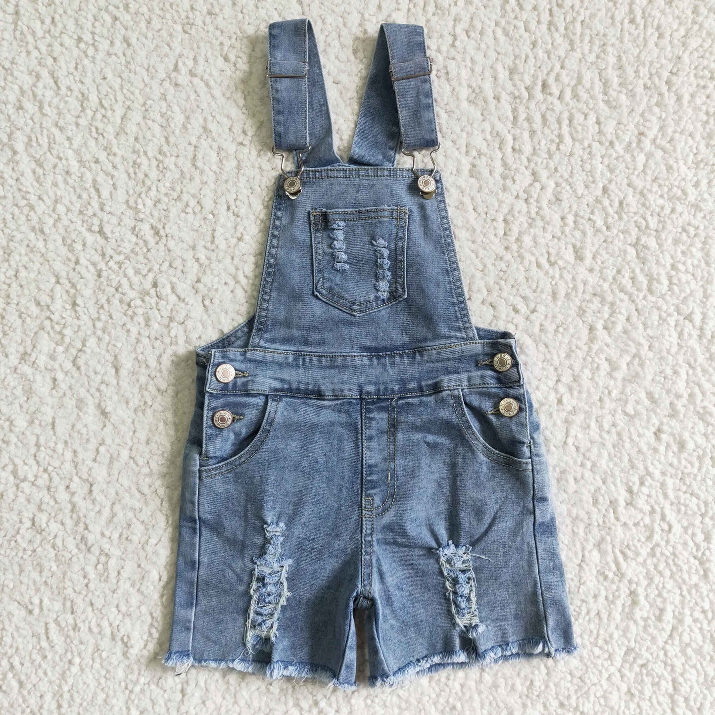 SS0016 Baby Girl Clothes Blue Denim Overalls Shorts RTS Free Shipping Over 2KG