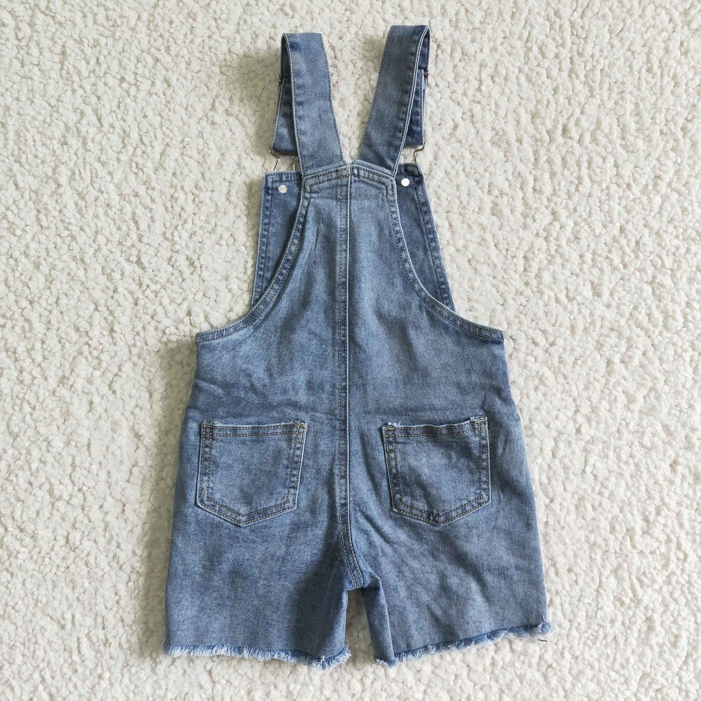 SS0016 Baby Girl Clothes Blue Denim Overalls Shorts RTS Free Shipping Over 2KG