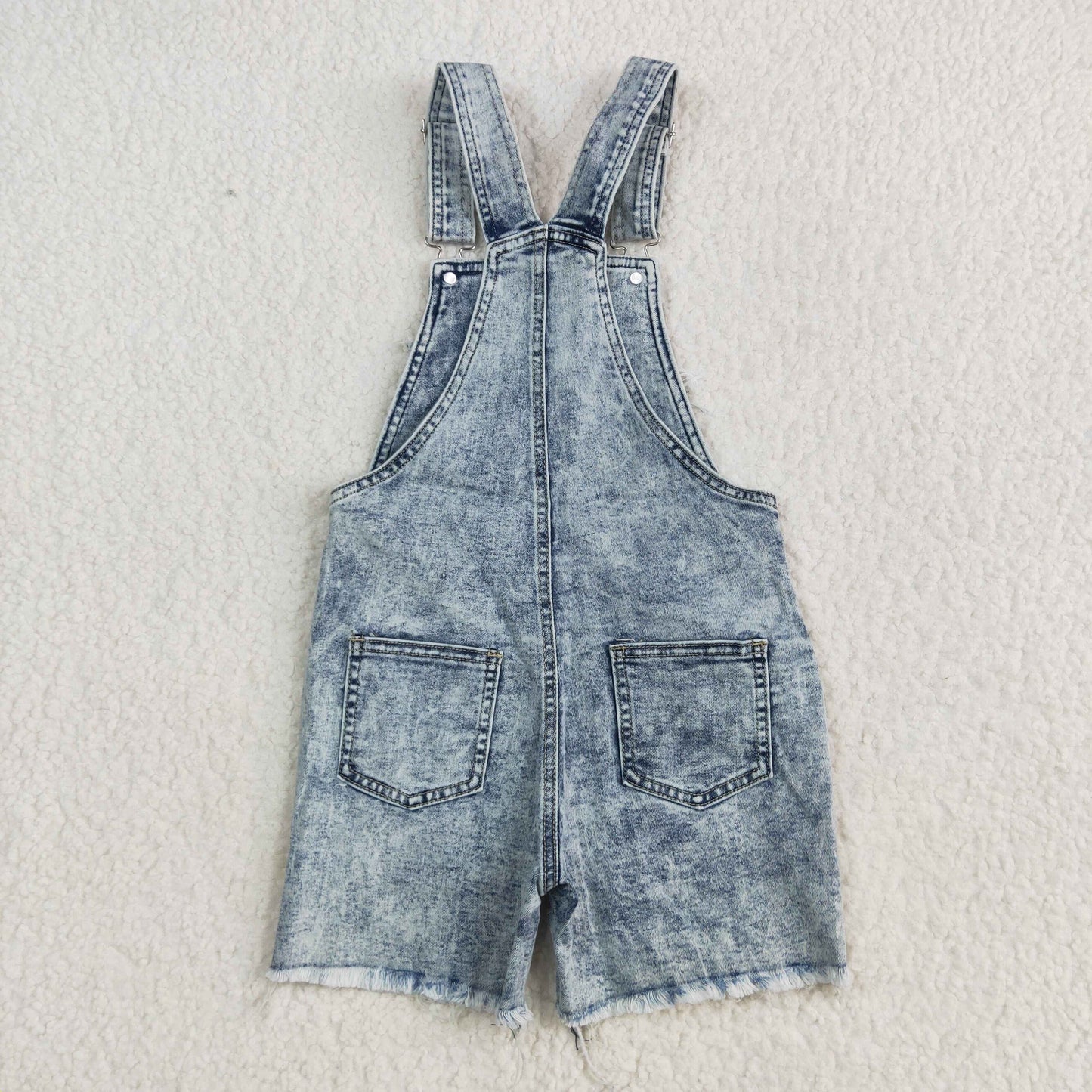 SS0023 New Highland Cows Blue Distress Overalls Denim Jeans 202505 RTS