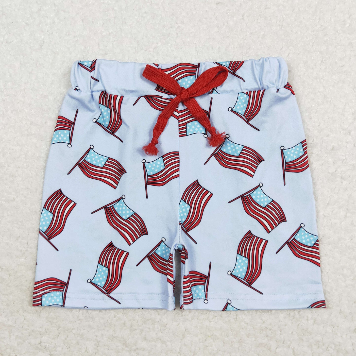SS0174 Flag pattern white shorts high quality children gym clothing