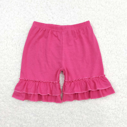 SS0178 Rose Red Ruffled Girls Shorts RTS 202508