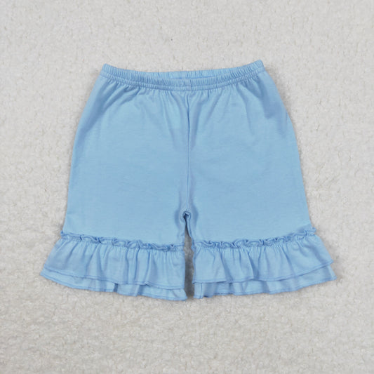 SS0183 Sky Blue Ruffled Shorts Summer Clothes Western Girl Boutique RTS 202501