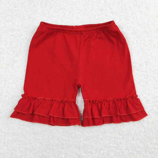 SS0184 Red Ruffled Girls Shorts RTS 202508