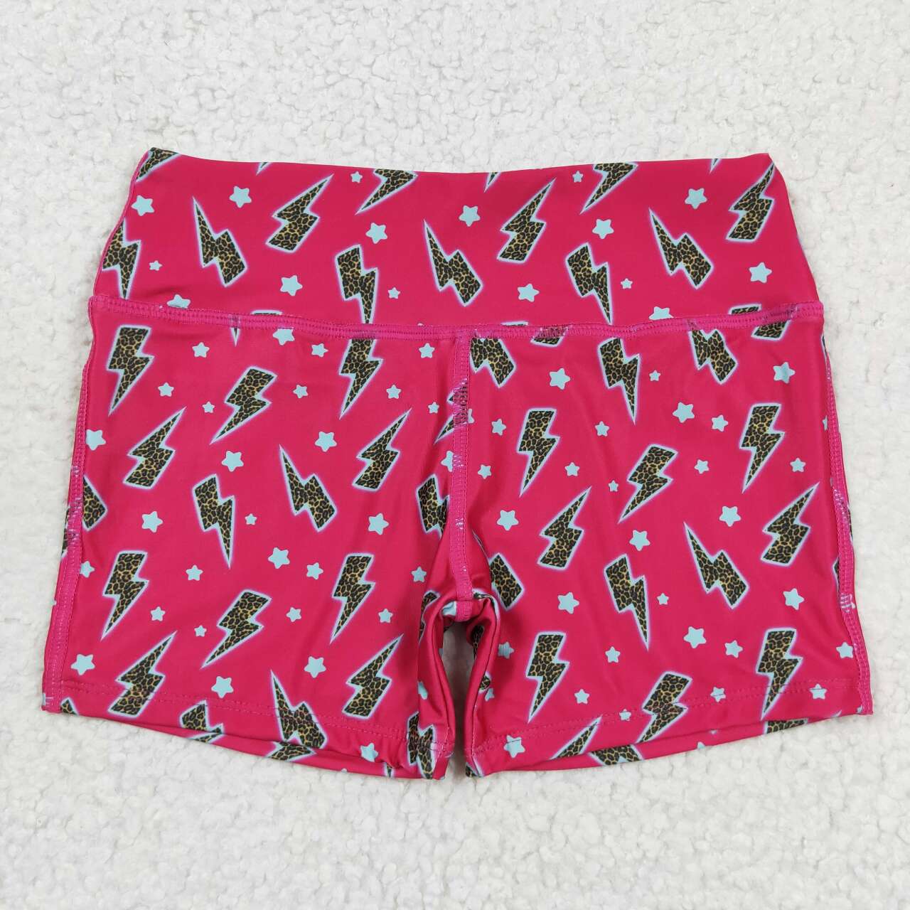 SS0216 Star Lightning rose red shorts high quality wholesale kids boutique clothing