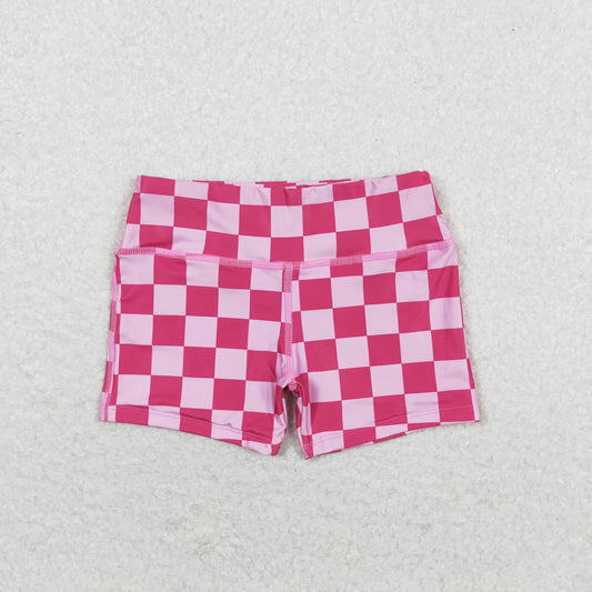 SS0218 Pink plaid shorts high quality wholesale mixed children clothing