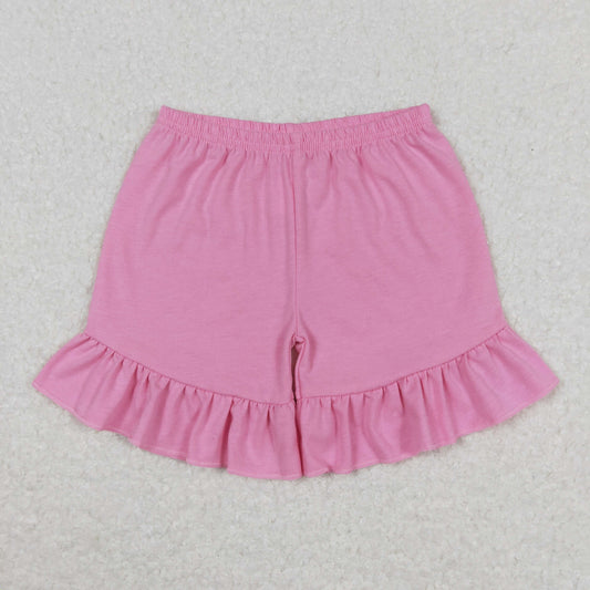 SS0271 pure pink ruffle shorts high quality wholesale China kids clothing girls 202404 RTS