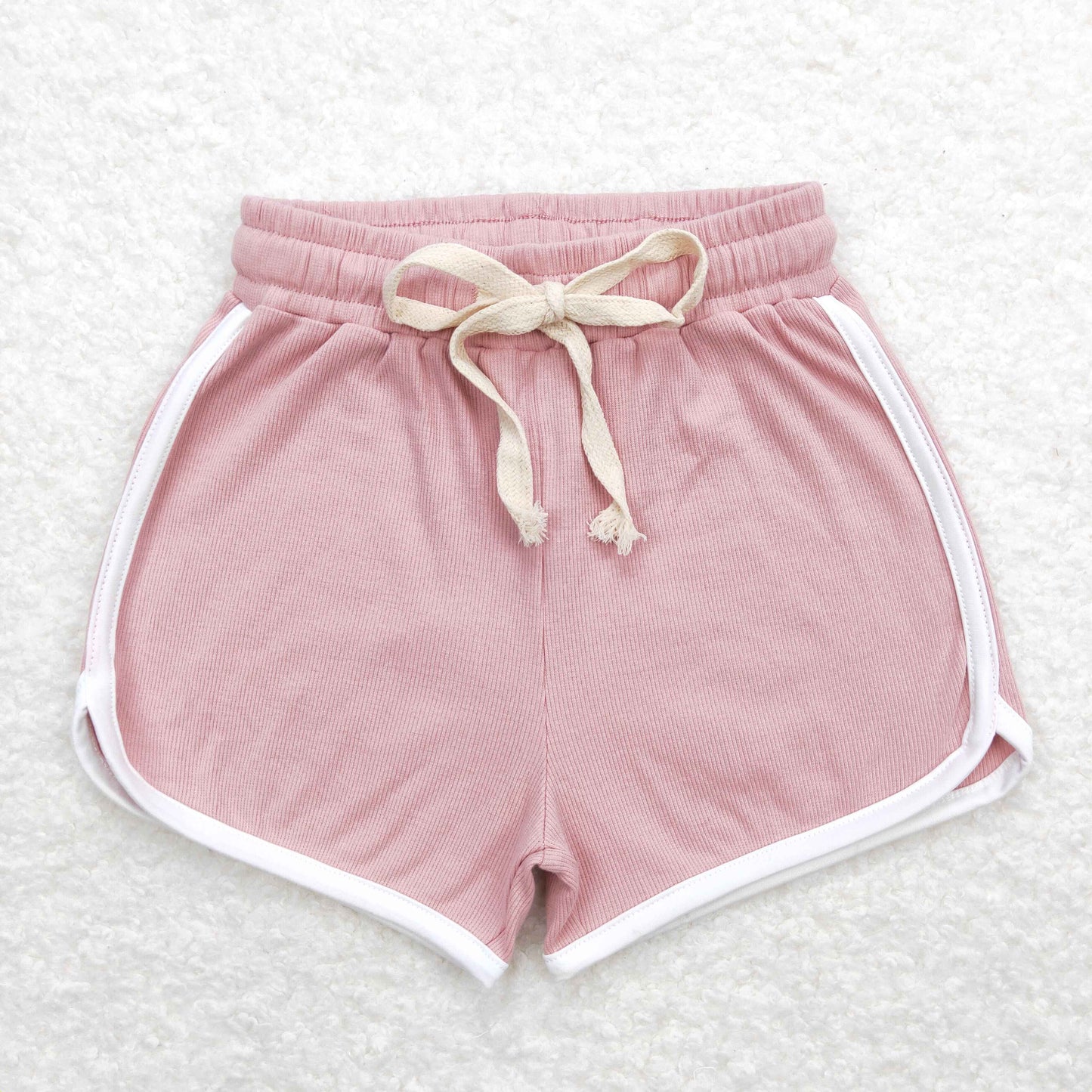 SS0292 Girls High Quality Light Pink Waffle Shorts RTS 202508