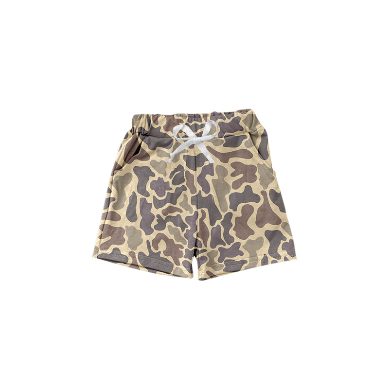 SS0372 Camo light brown shorts for boys boutique shorts 202502 RTS