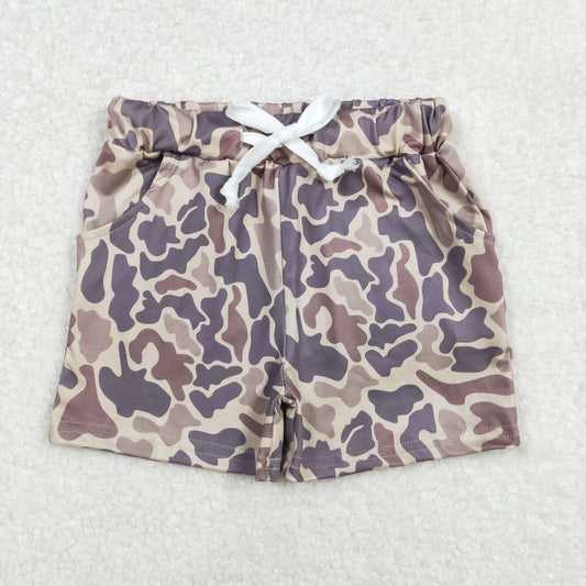 SS0372 Camo light brown shorts for  boys boutique shorts 202502 RTS