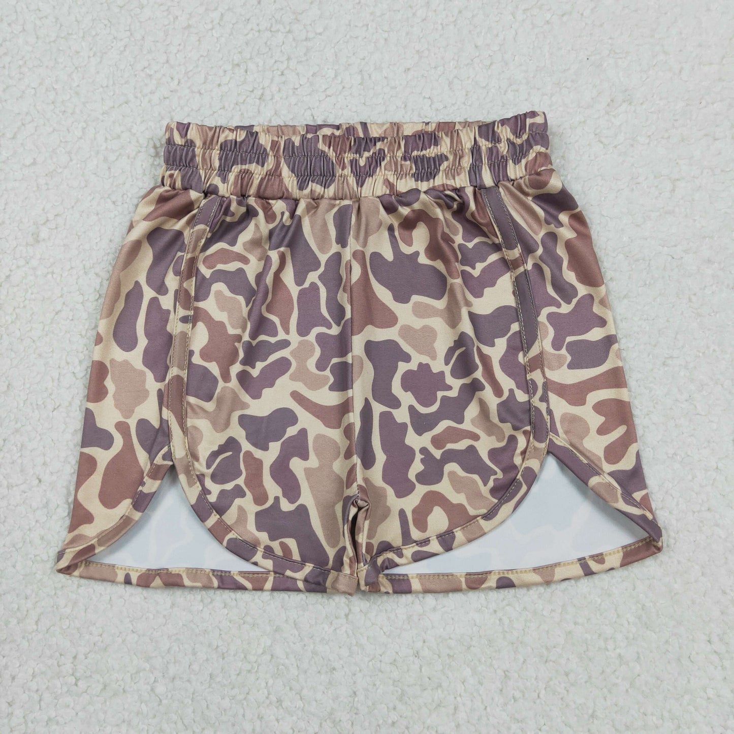 SS0373 Camo light brown shorts for girls 202604 RTS