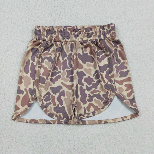 SS0373 Camo light brown shorts for girls 202604 RTS