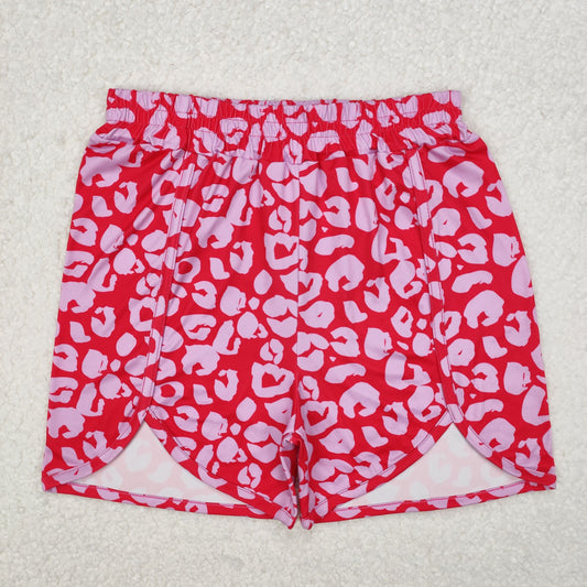 SS0382 Women's Rose Red leopard Shorts Adult Girl summer boutique outfit RTS 202503