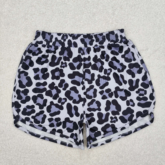 SS0385 Leopard print grey black shorts for adult women 202503 RTS