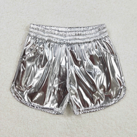 SS0416 Silver Shorts boutique outfit girls shorts 202502 RTS