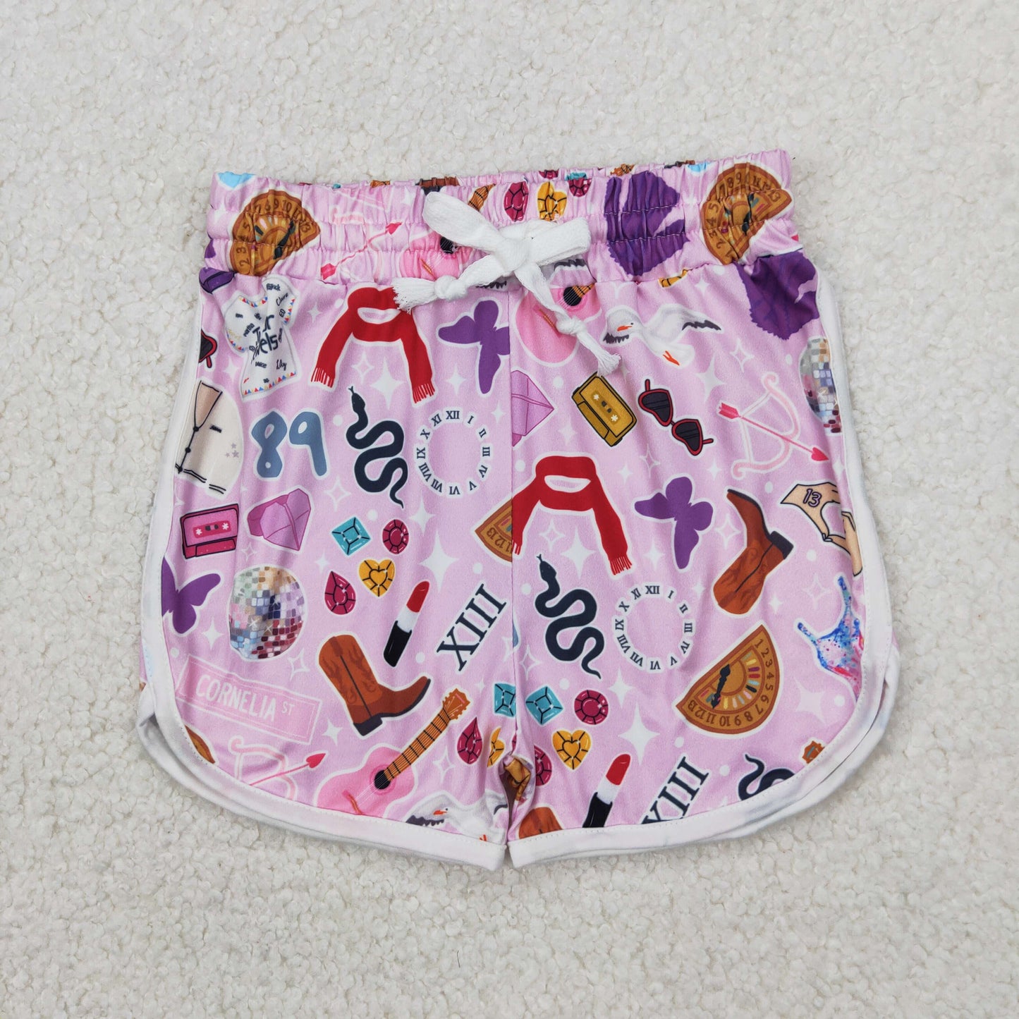 SS0419 Taylor Pink Shorts Girls Boutique Clothes 202503 RTS