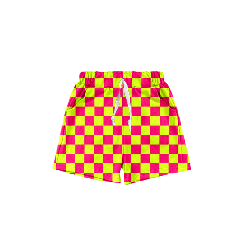 preorder SS0439 Red Green Plaid Milk Silk Shorts Girls boutique outfit 20250104