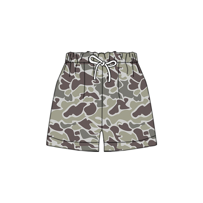 MOQ 5 Preorder SS0454-2 Boys Gray Green Camouflage Shorts 202510
