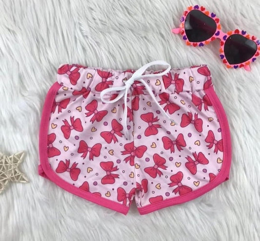preorder SS0462 Rose Red Love Bows Shorts Girls Boutique clothes  202502