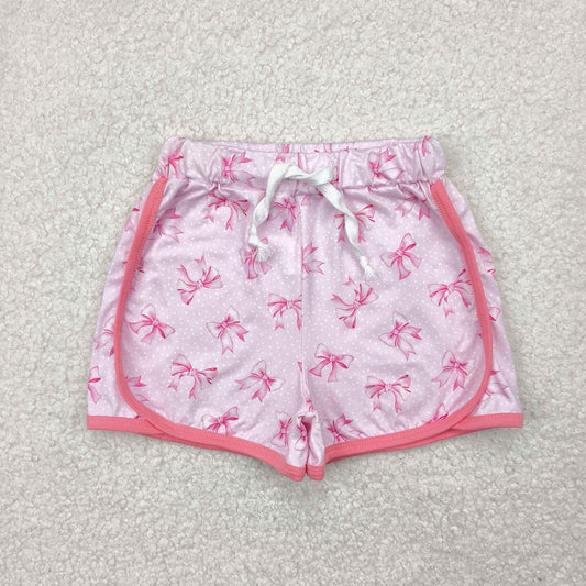 SS0463 Pink Bows Dot Shorts Girls Boutique clothes  202504 RTS
