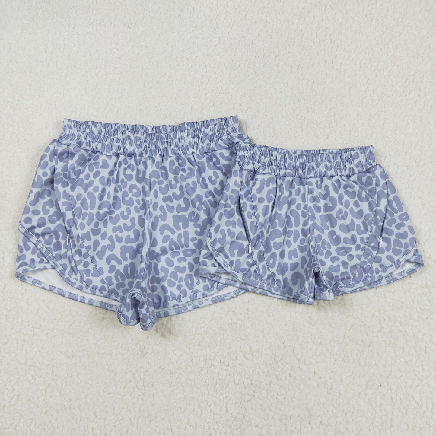 SS0468 Adult female grey leopard yoga shorts 202505 RTS