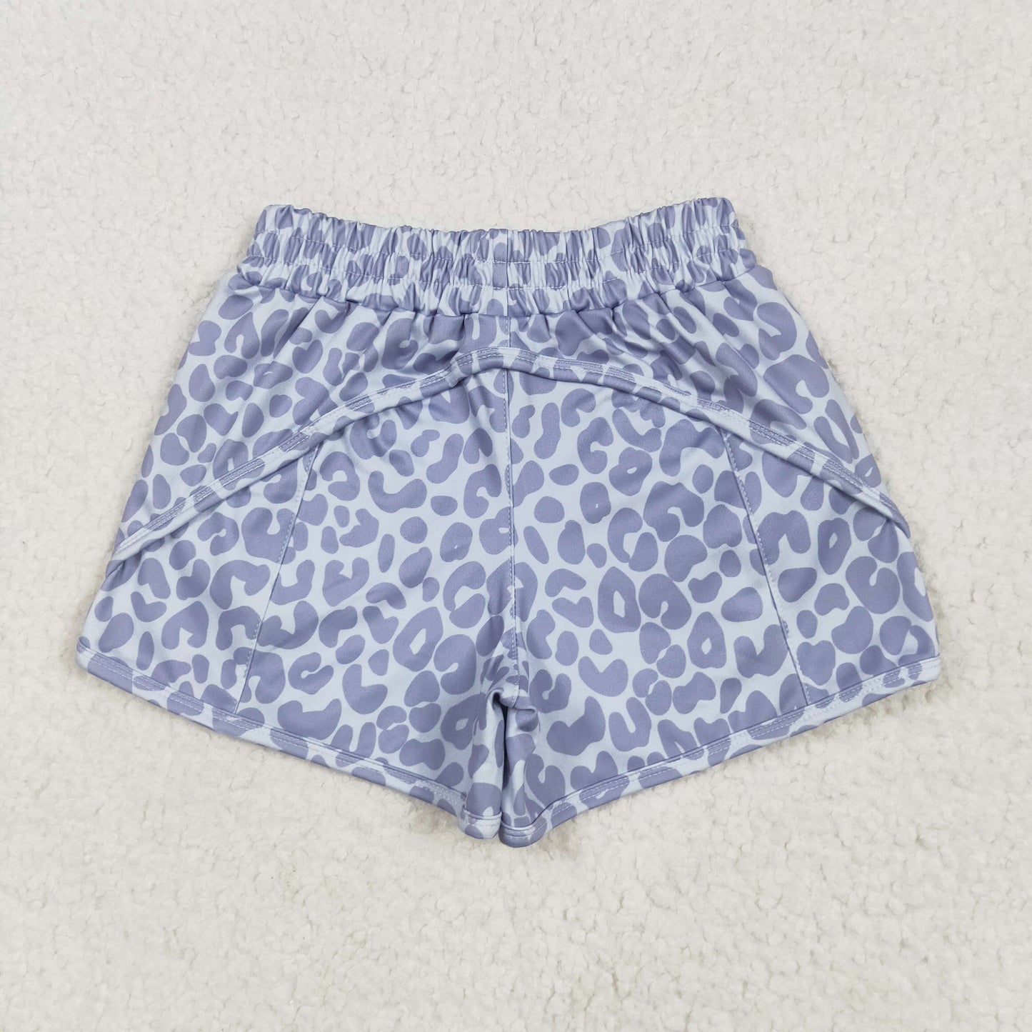 SS0464 Grey Blue Camo Yoga Shorts Girls boutique outfit 202505 RTS