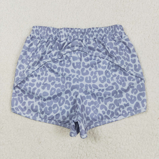 SS0468 Adult female grey leopard yoga shorts 202505 RTS