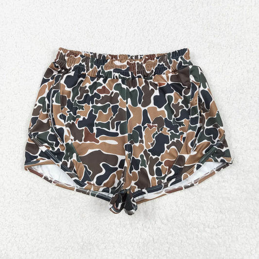 SS0469 Adult female Brown Green camouflage yoga shorts 202505 RTS