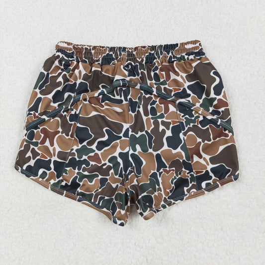 SS0469 Adult female Brown Green camouflage yoga shorts 202505 RTS